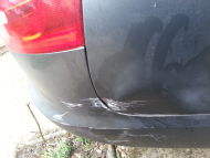 Audi A4 rear quarter wheel arch paintwork dent and car scratch repair