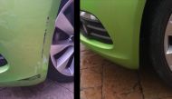 VW Scirocco Viper Green Bumper scuff refurb